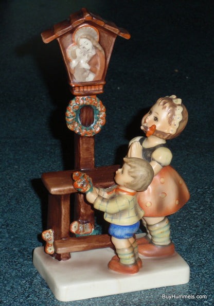 Goebel Hummel "Adoration" Collectible Figurine #23/1 - Two Children Praying At Shrine