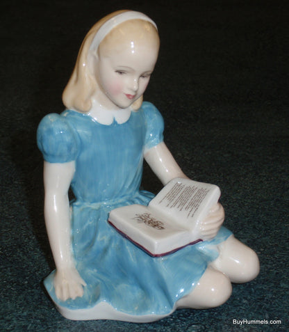 ROYAL DOULTON Alice In Wonderland Collectible Figurine HN2158 Alice Reading Book!