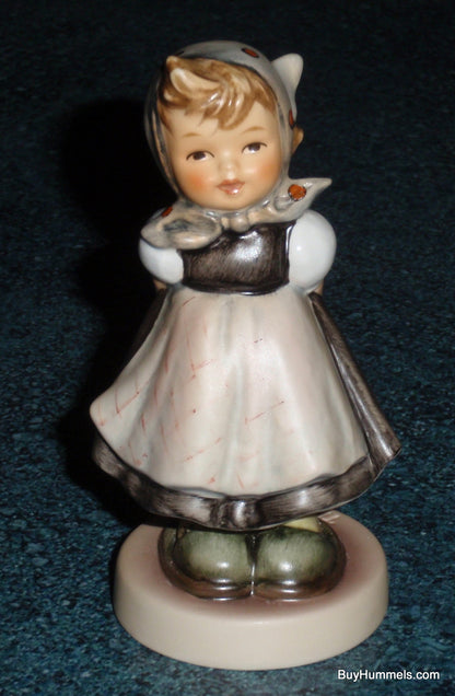 "All Smiles" Goebel Hummel Figurine #498 - Little Girl In Grey Dress!