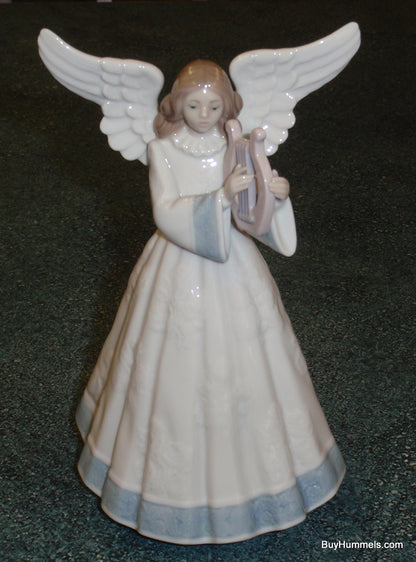 "Heavenly Harpist" Lladro Tree Topper Figurine #5830 - Angel with Harp