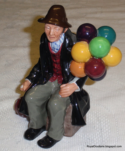 "The Balloon Man" HN1954 Royal Doulton Collectible Figurine - Old Man With Colorful Balloons - GIFT!