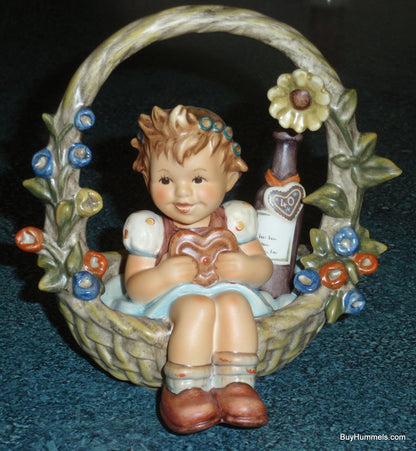 "Basket Of Gifts" #618 Goebel Hummel Figurine TMK10 - Little Girl in Basket!