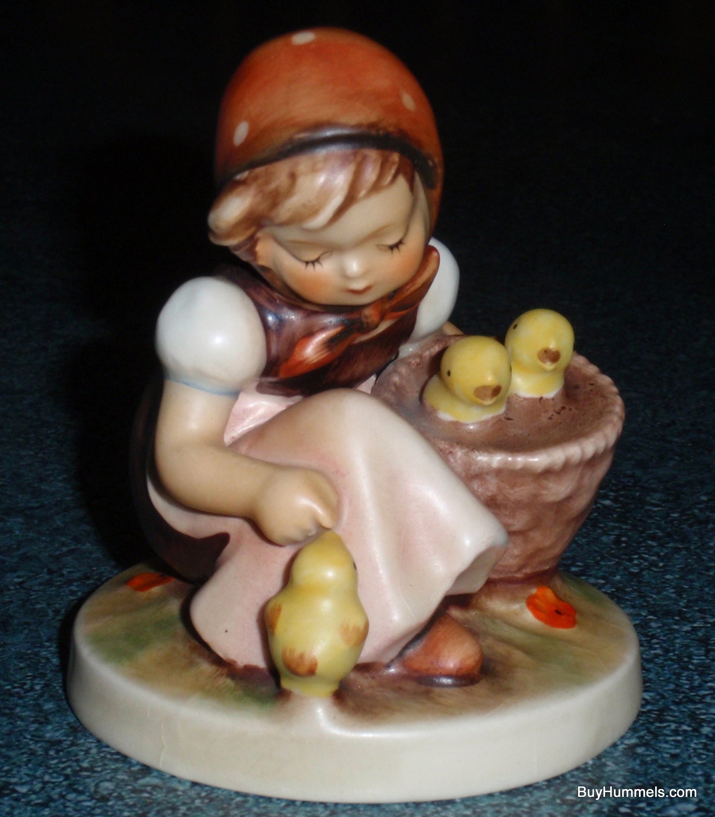 "Chick Girl" Goebel Hummel Figurine #57/0 - Little Girl Feeding Baby Peeps!