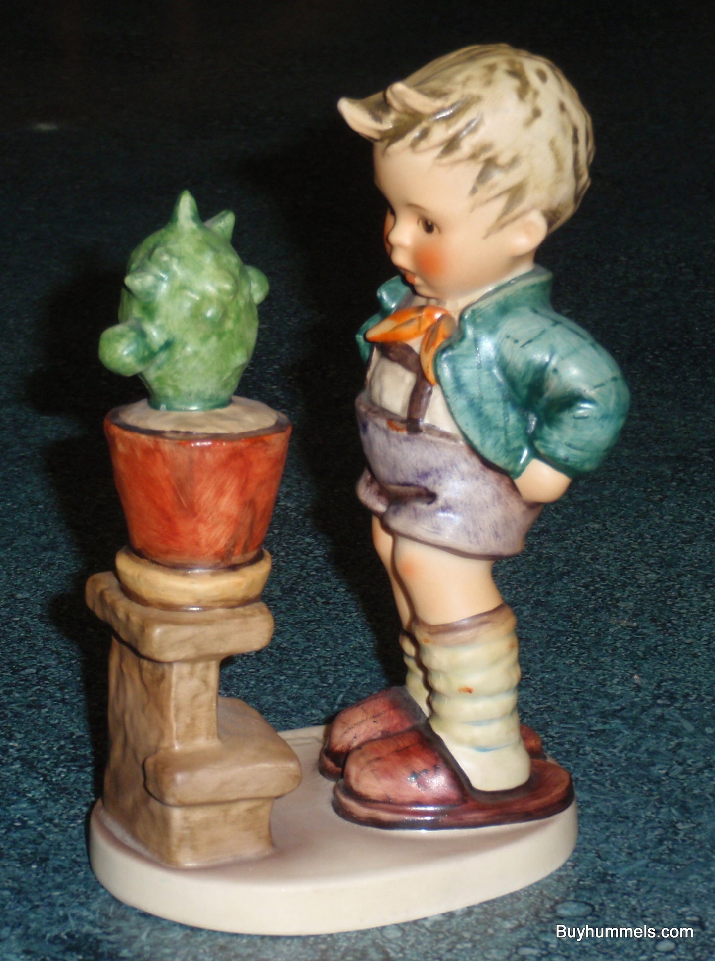 "Confidentially" Goebel Hummel Figurine #314 Boy Talking To Cactus - CUTE GIFT!