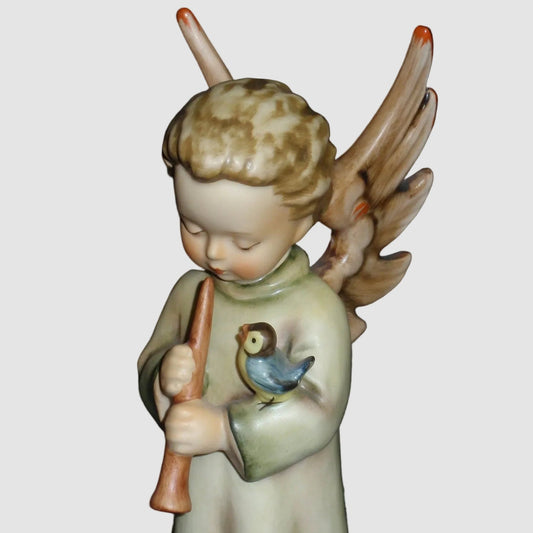 Goebel Hummel Festival Harmony Flute Figurine 173/0 Adventsengel mit Flote Angel Wings Bluebird Large Vintage Germany Porcelain