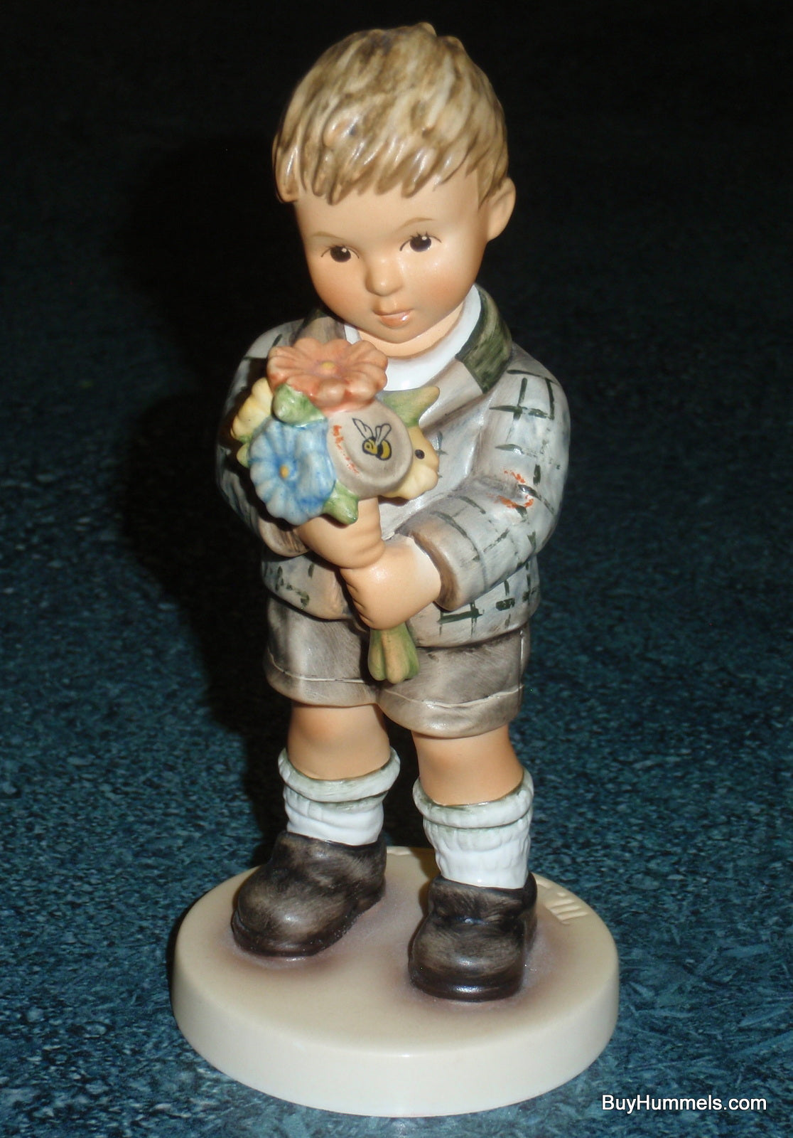 "Full Of Charm" Goebel Hummel Collectible Gift Figurine #2282/B Boy With Flowers