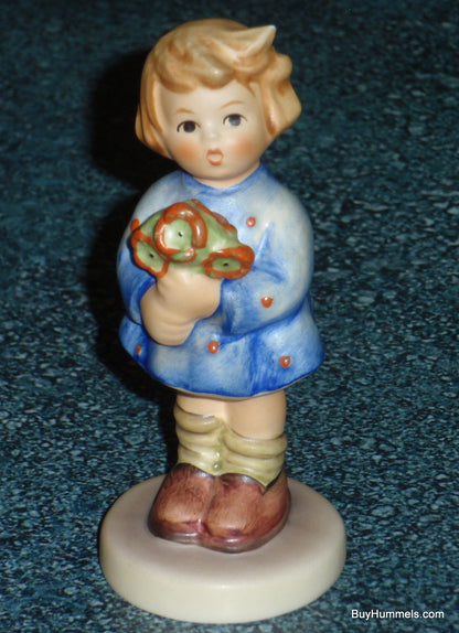 "Girl With Nosegay" Goebel Hummel Figurine #239/A - Little Girl With Blue Dress And Flowers!