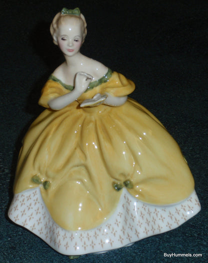 Royal Doulton England "The Last Waltz" HN 2315 Figurine - GIRL IN YELLOW DRESS WAITING FOR THE NEXT DANCE!