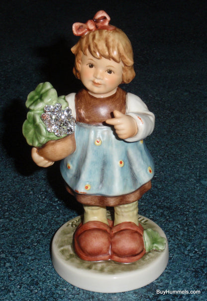 "Lucky Girl" Goebel Hummel Figurine #2387 - With Swarovski Crystal Clover
