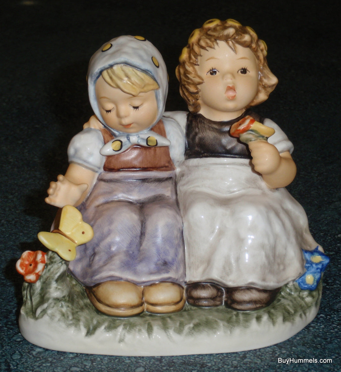 "Pleasant Moment" Goebel Hummel Figurine #425 TMK8 - Girls with Butterfly