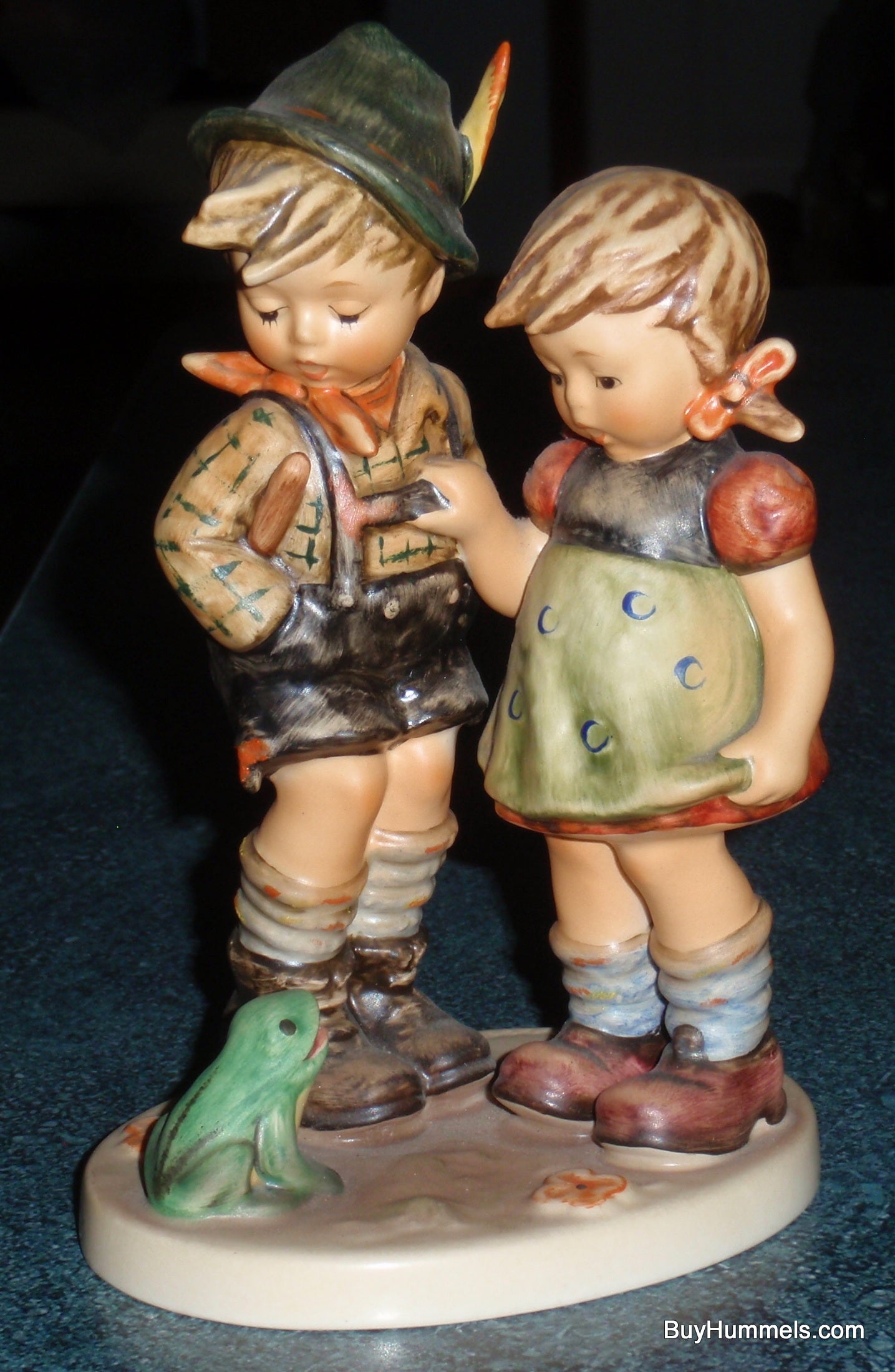 "Timid Little Sister" Hummel Figurine #394 Brother Protecting Sister From Frog!