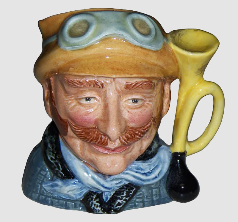 Royal Doulton Veteran Motorist Character Jug D6637 Medium Vintage Retired Driving