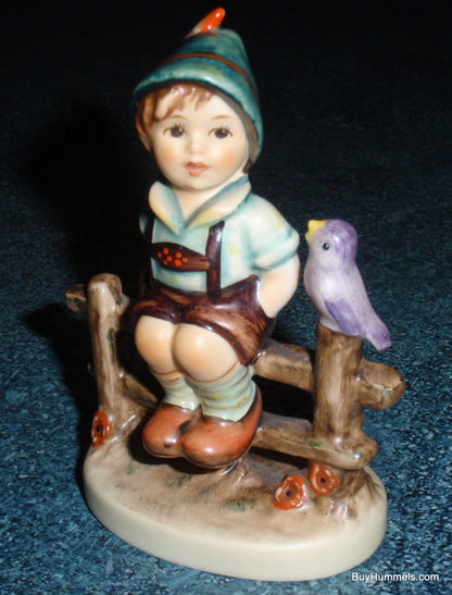 "Wayside Harmony" Goebel Hummel Figurine #111 3/0 - Boy On Fence With Song Bird!