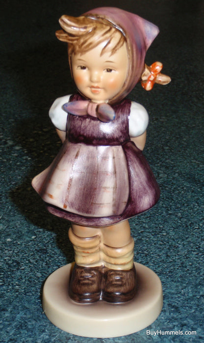 "Which Hand" Goebel Hummel Figurine #258 - Little Girl In Purple Dress!