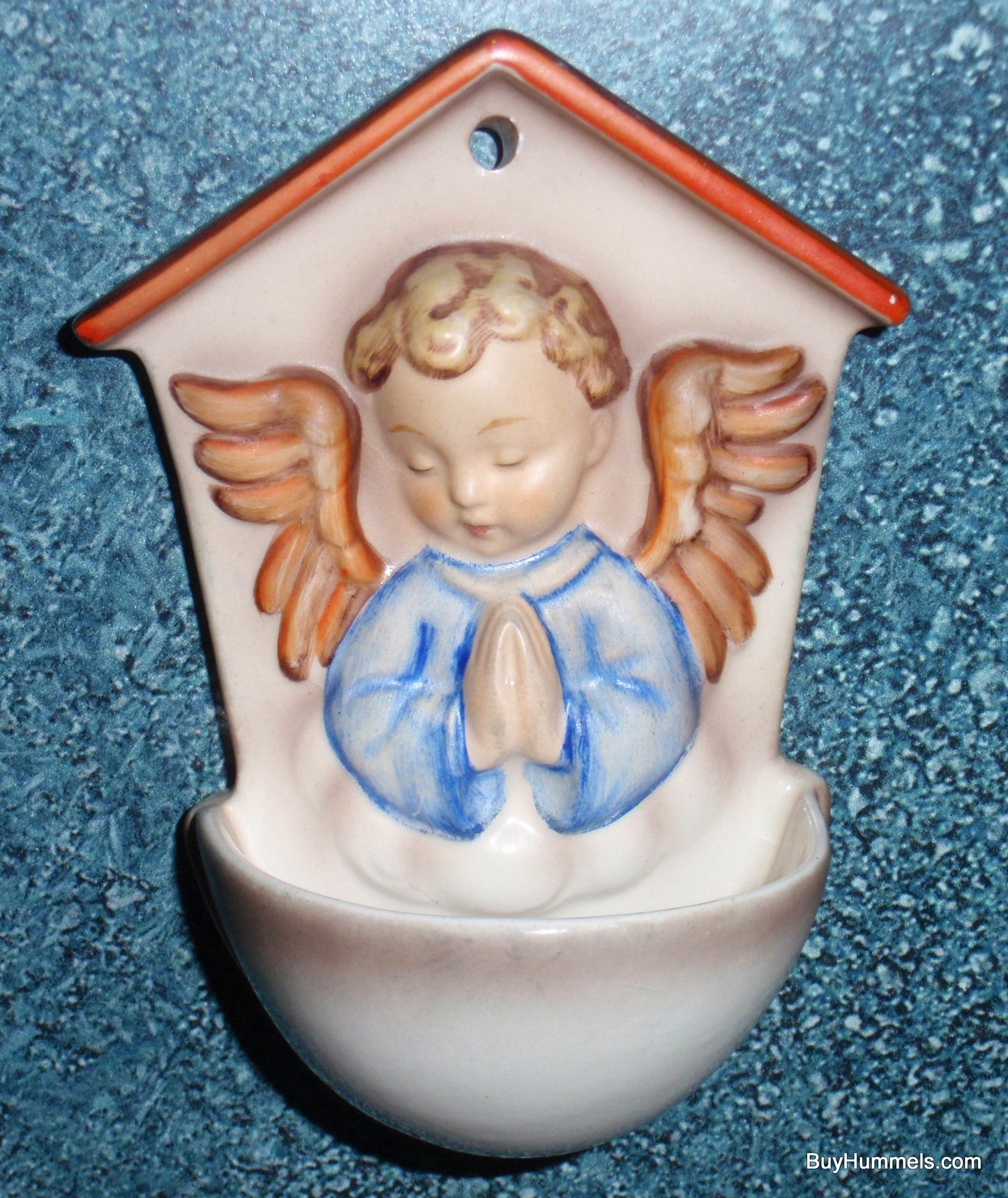 "White Angel Font" Goebel Hummel Holy Water Font #75 - Angelic Prayer (4-1/2")