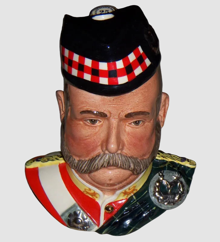 Royal Doulton William Grant Character Jug Decanter D6744 Whiskey Barrels Scottish Uniform Toby Jug Vintage England Porcelain