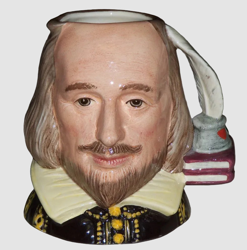 Royal Doulton William Shakespeare Character Jug D6938 Pen Inkwell Handle Vintage England