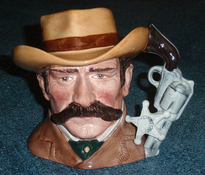Royal Doulton "Wyatt Earp" Character Jug – D6711 (Wild West Collection)