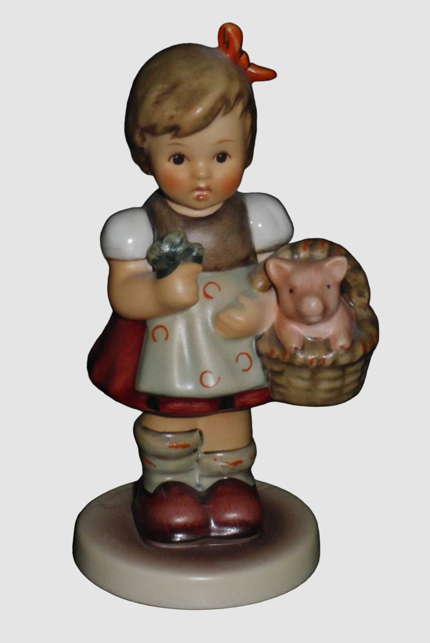 "Good Luck Charm" Goebel Hummel Figurine #2034 - Girl & Piglet (4.25")