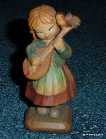 Anri Juan Ferrandiz “MELODY FOR TWO” 3" Wood Carved Figurine Girl With Bird!