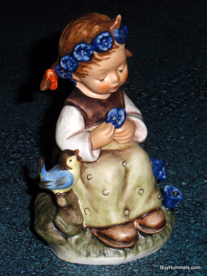 "Botanist" Goebel Hummel Figurine #351 Girl With Blue Bird & Flowers - GIFT!