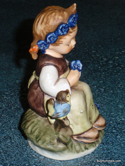 "Botanist" Goebel Hummel Figurine #351 Girl With Blue Bird & Flowers - GIFT!