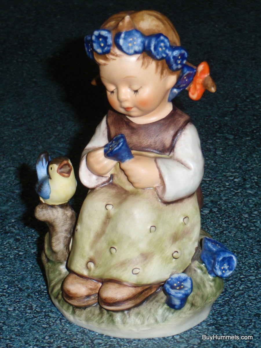 "Botanist" Goebel Hummel Figurine #351 Girl With Blue Bird & Flowers - GIFT!