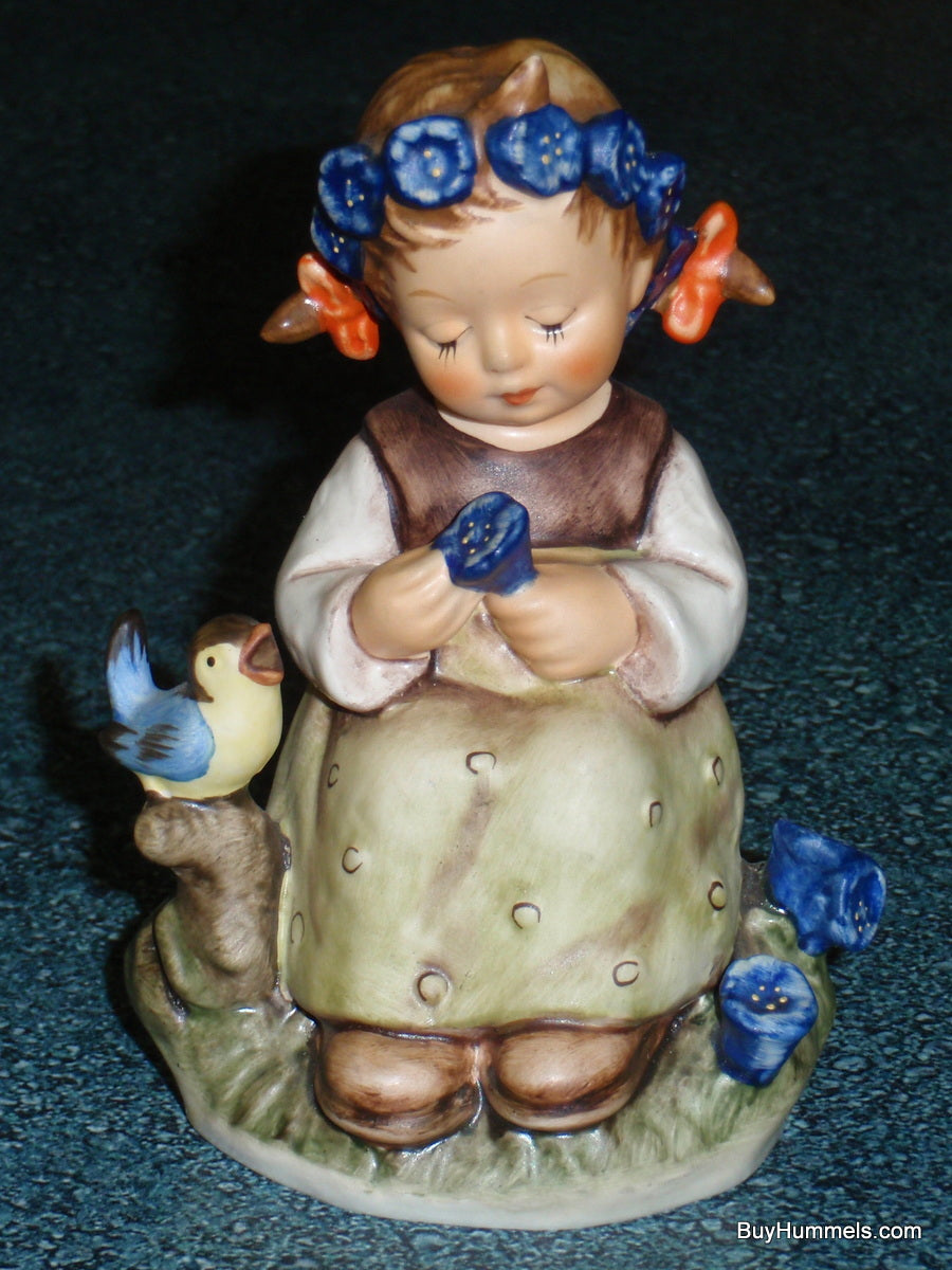 "Botanist" Goebel Hummel Figurine #351 Girl With Blue Bird & Flowers - GIFT!