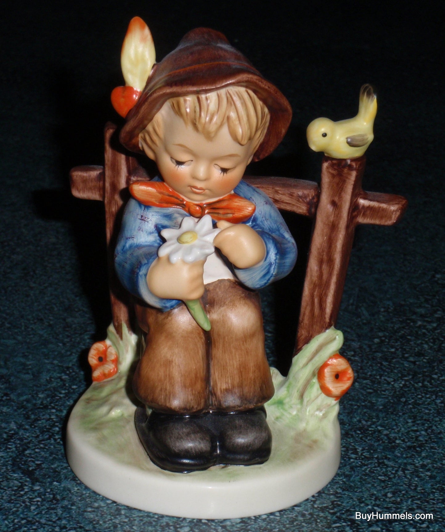 "She Loves Me, She Loves Me Not" Goebel Hummel Figurine #174 - Closed Eyes