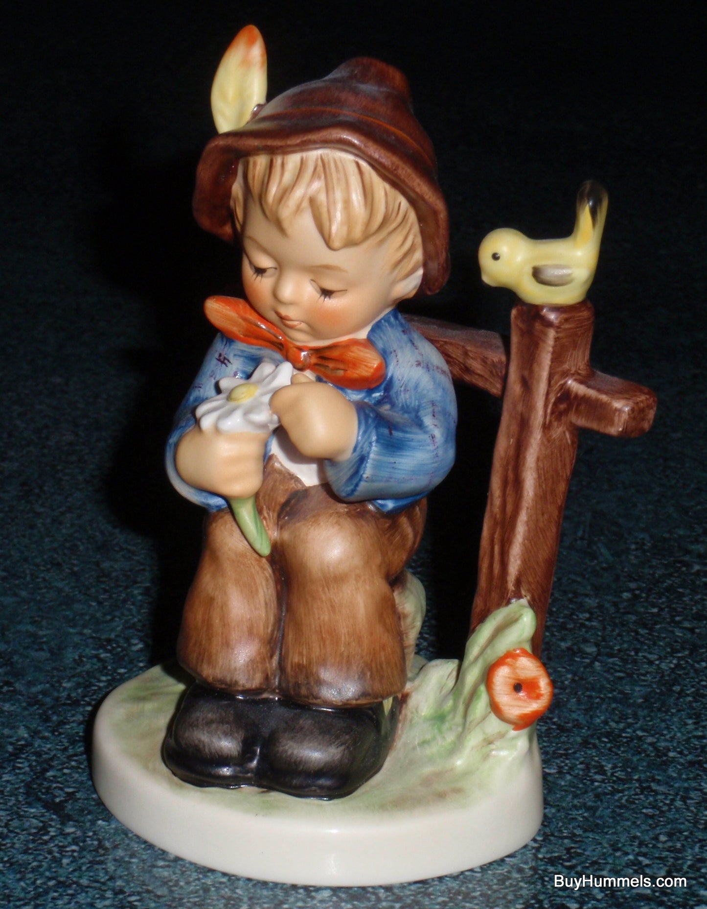 "She Loves Me, She Loves Me Not" Goebel Hummel Figurine #174 - Closed Eyes