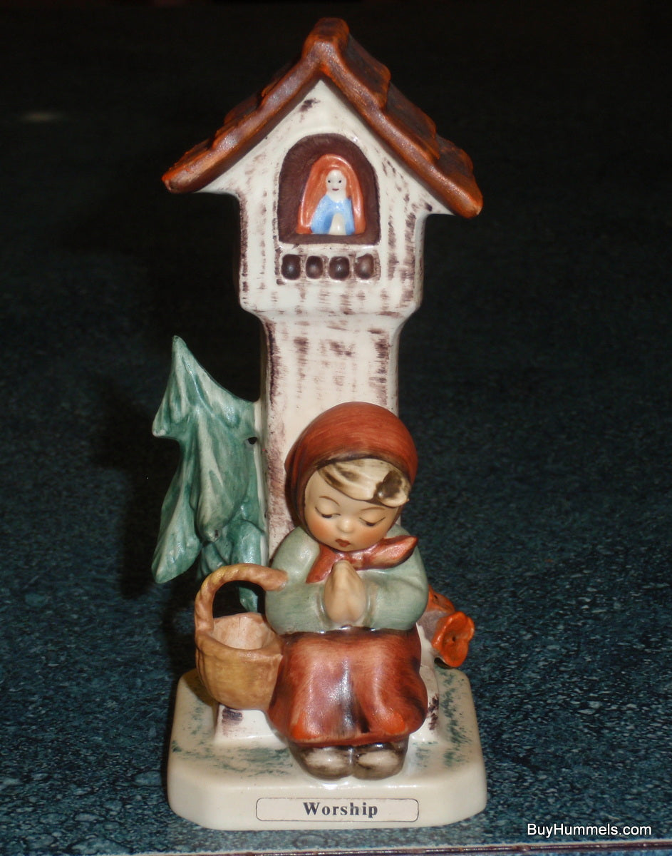 "Worship" Goebel Hummel Figurine #84/0 - Little Girl Praying By Shrine