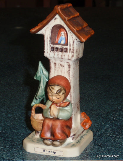 "Worship" Goebel Hummel Figurine #84/0 - Little Girl Praying By Shrine