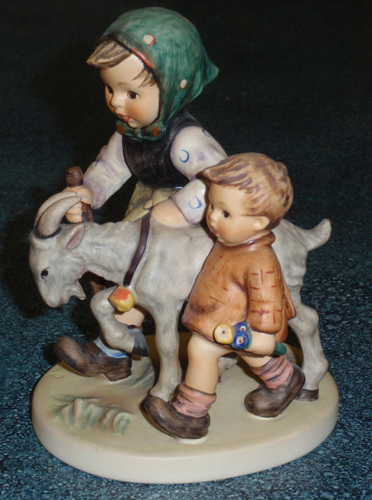 "Homeward Bound" Goebel Hummel Figurine #334 - Brother And Sister With Goat!