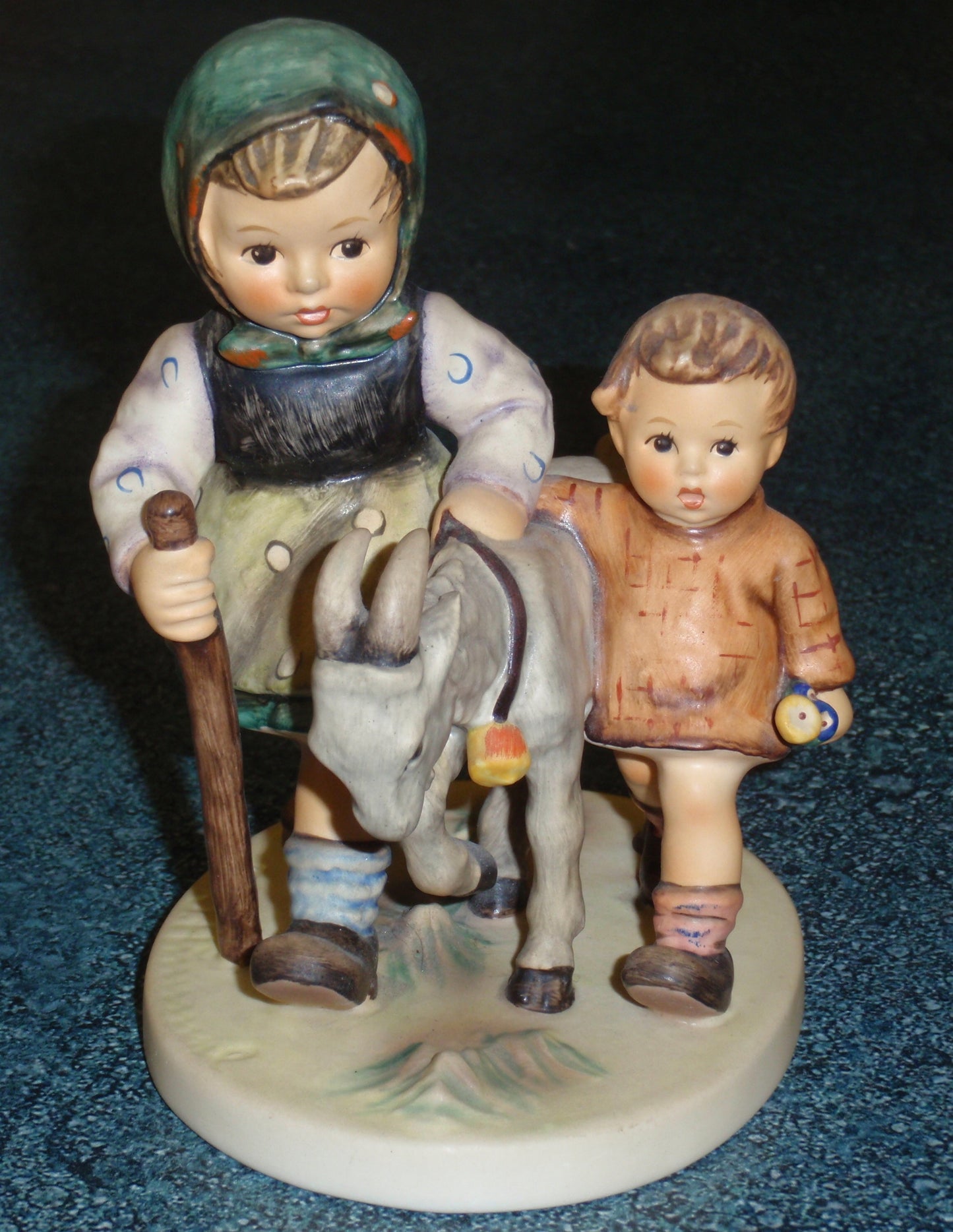 "Homeward Bound" Goebel Hummel Figurine #334 - Brother And Sister With Goat!