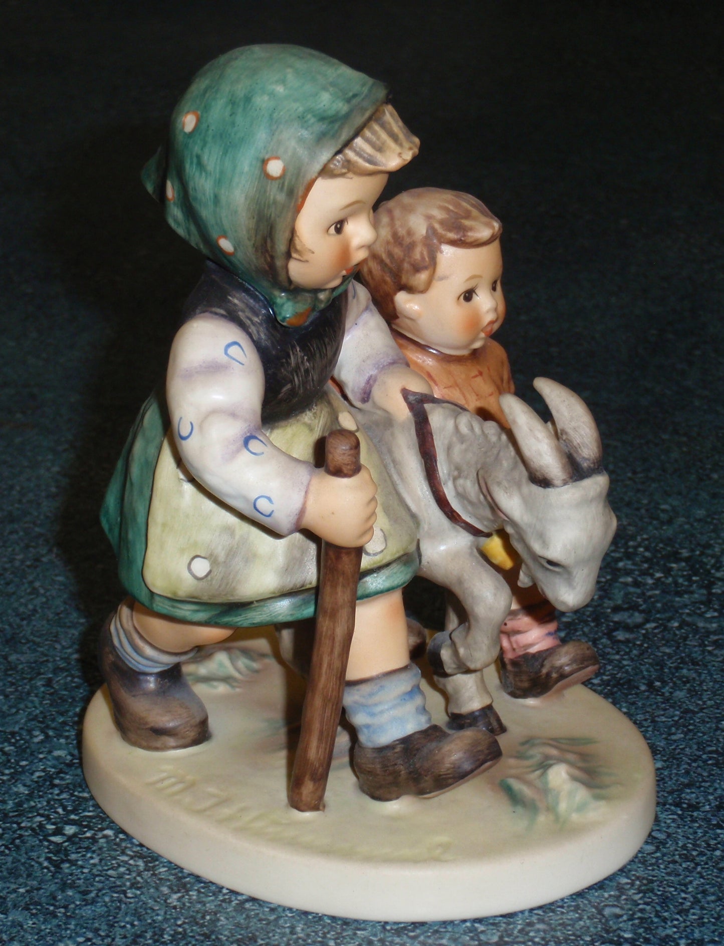 "Homeward Bound" Goebel Hummel Figurine #334 - Brother And Sister With Goat!