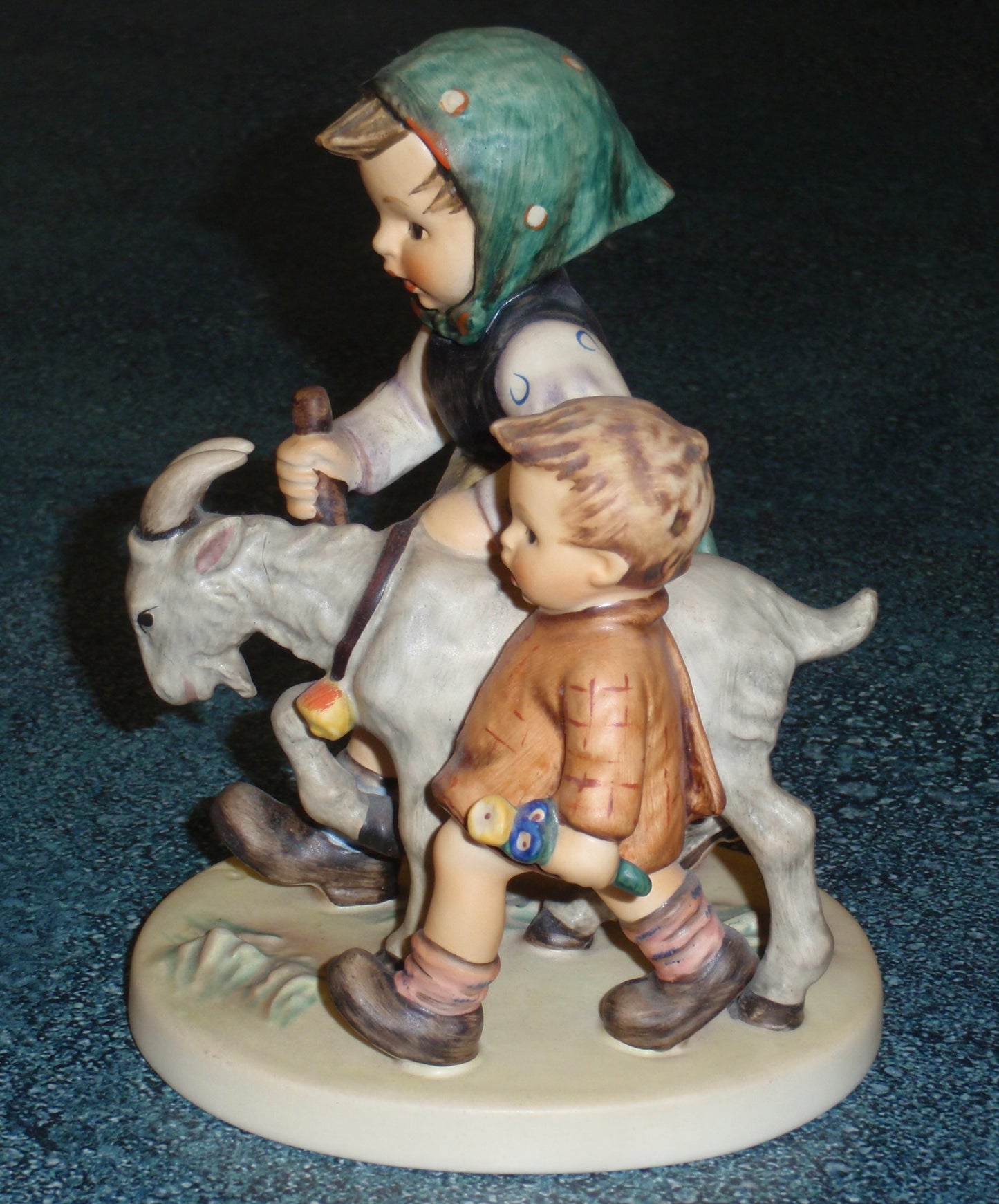 "Homeward Bound" Goebel Hummel Figurine #334 - Brother And Sister With Goat!