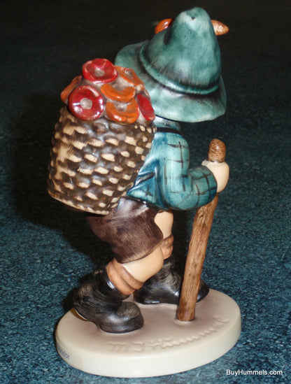 "Flower Vendor" #381 Goebel Hummel Figurine - Little Boy With BIG Basket Of Flowers!