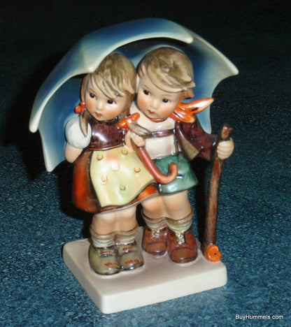 "Stormy Weather" Goebel Hummel Figurine #71 - Boy And Girl Under Umbrella!