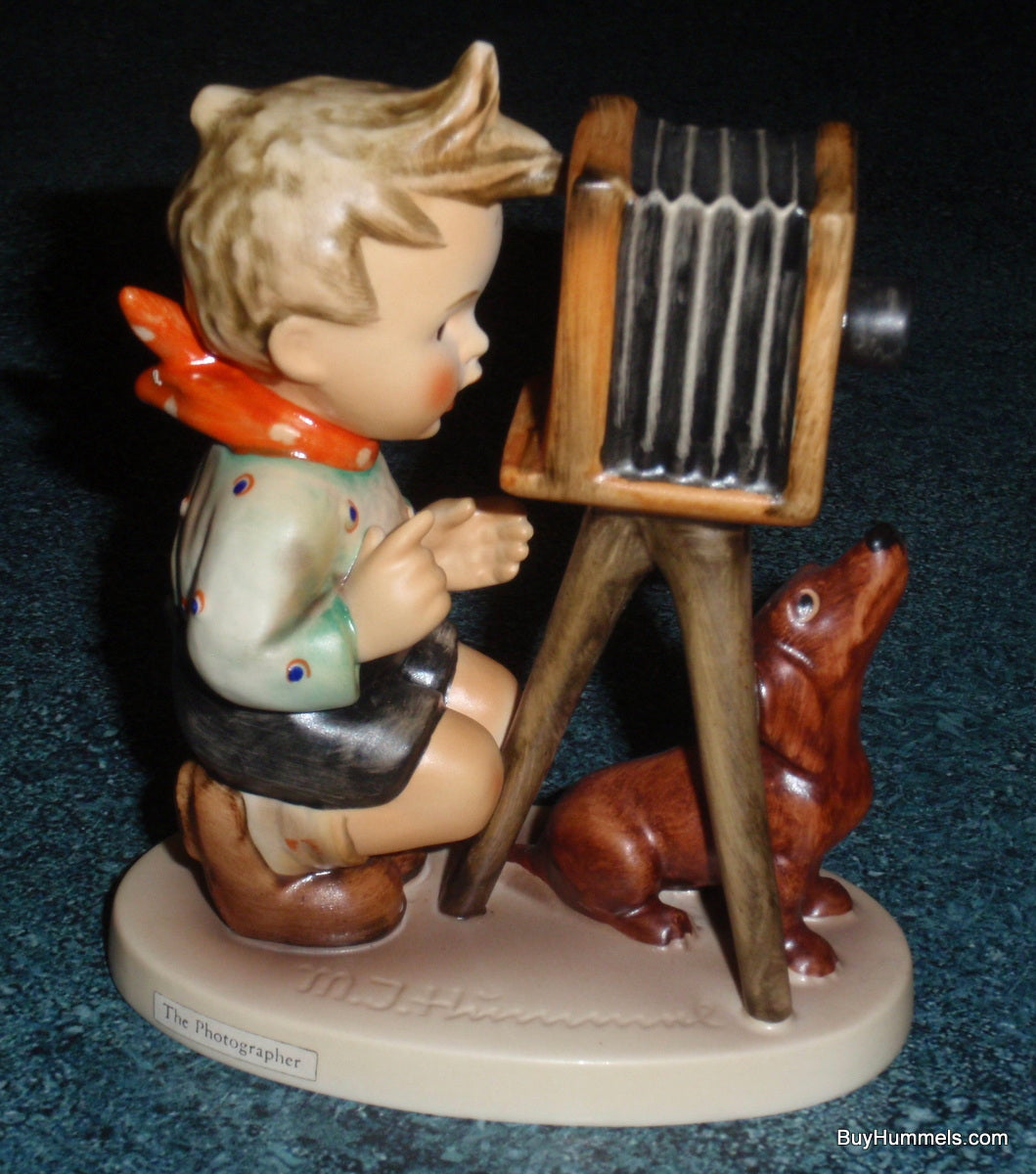 The Photographer Goebel Hummel Figurine #178 - Boy Taking Picture With Dachshund Dog!