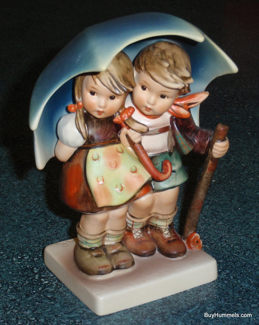 "Stormy Weather" Goebel Hummel Figurine #71 - Boy And Girl Under Umbrella!