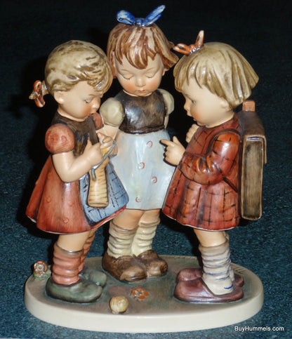 "School Girls" Goebel Hummel Figurine #177/I - Three Girls Learning Knitting!