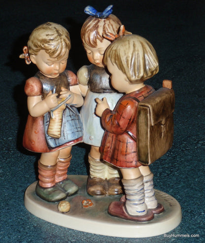 "School Girls" Goebel Hummel Figurine #177/I - Three Girls Learning Knitting!