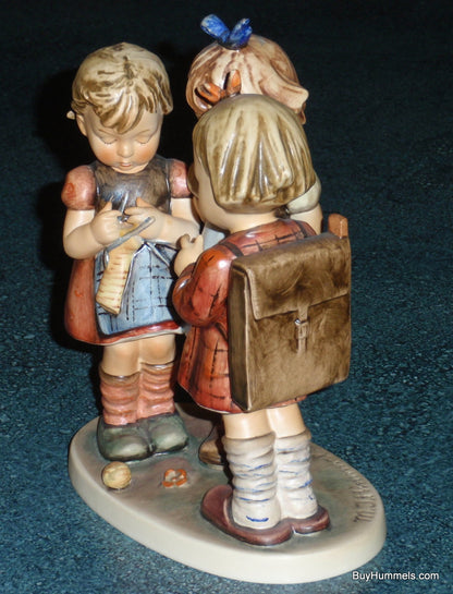 "School Girls" Goebel Hummel Figurine #177/I - Three Girls Learning Knitting!