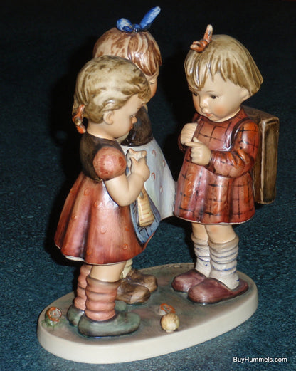 "School Girls" Goebel Hummel Figurine #177/I - Three Girls Learning Knitting!