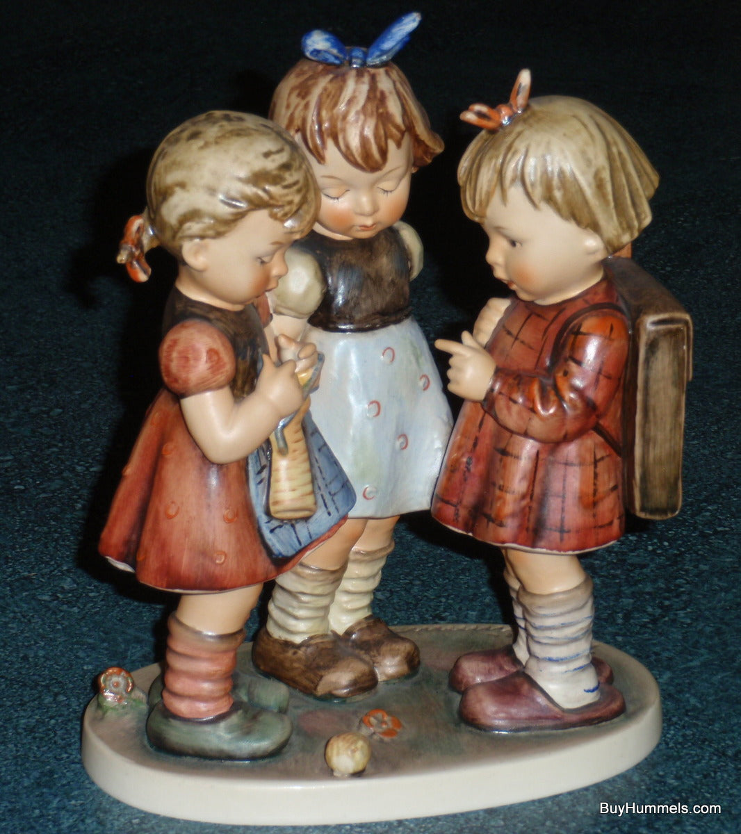 "School Girls" Goebel Hummel Figurine #177/I - Three Girls Learning Knitting!