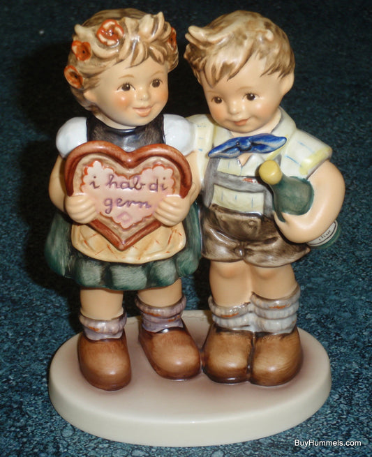 "Gifts Of Love" Goebel Hummel Valentine Figurine #909 TMK8 - Boy And Girl With Heart!