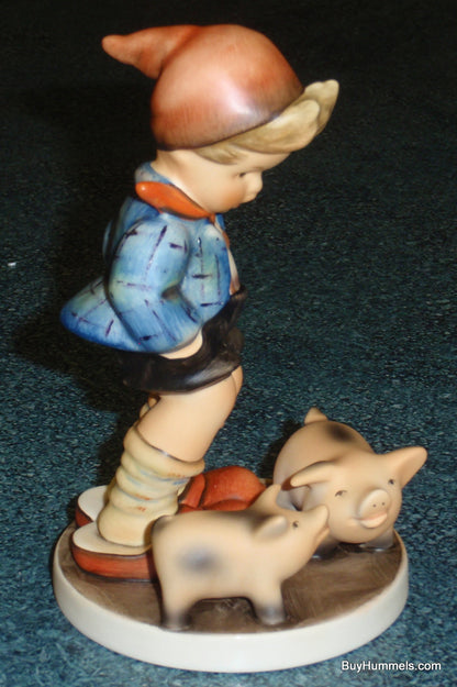 "Farm Boy" Goebel Hummel Figurine #66 - Little Boy With Piglets!