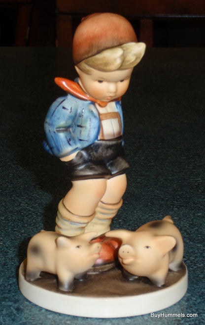 "Farm Boy" Goebel Hummel Figurine #66 - Little Boy With Piglets!