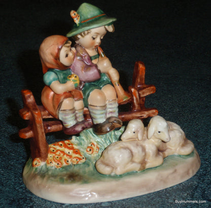 Goebel Hummel Figurine "Eventide" #99 TMK5 - Boy And Girl On Fence With Sheep!