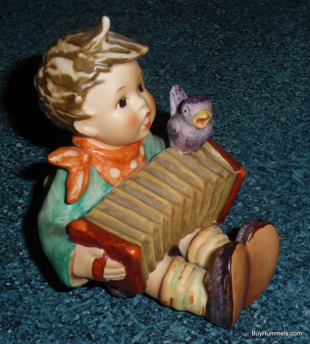 "LET'S SING" Hummel Figurine #110/0 TMK5 Boy Playing Accordion With Bird